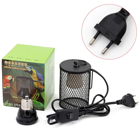 E27 Pet Heating Lamp for Turtle Snake lizard Infrared Ceramic Emitter Heat Light 50W/75W/100W Reptile Lamp Reptile Light EU Plug - Pet Friendly Supplies