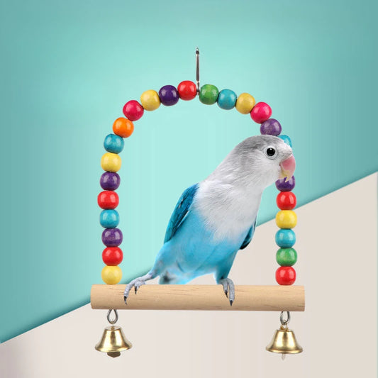Bird Chewing Swing Toy Hanging Ring Cotton Rope Training Toy - Pet Friendly Supplies