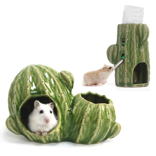 Beautiful Ceramic Hideaway And Drink Feeder For Small Animals