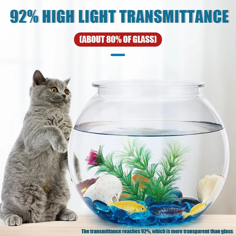 Round Durable Plastic Fish Bowl Pet Friendly Supplies