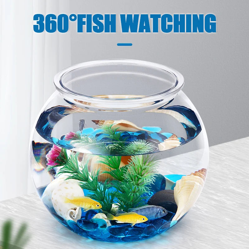 Round Durable Plastic Fish Bowl Pet Friendly Supplies