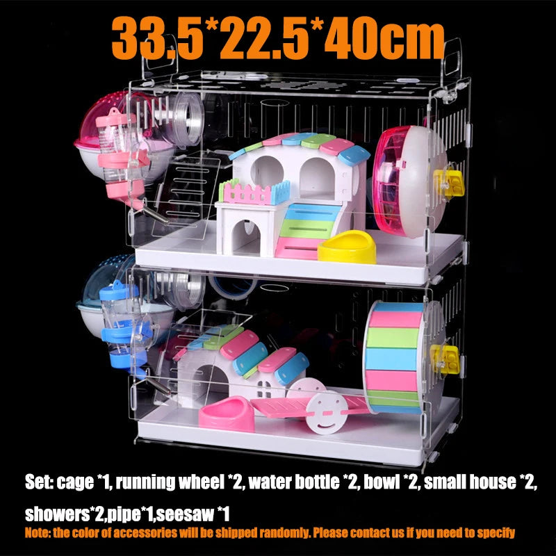 Luxury Transparent Small Animal Habitat Full Kit Pet Friendly Supplies