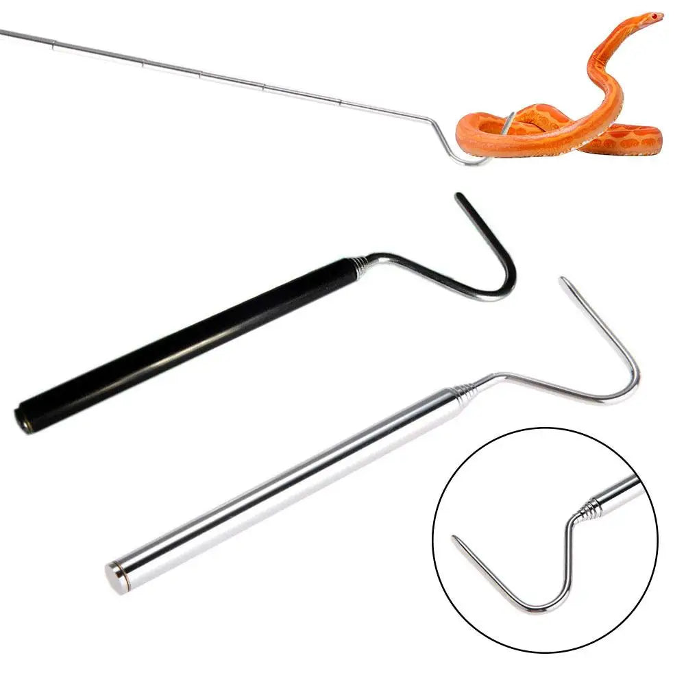 Snake Hook Retractable Professional Snake Catching Tool Reptiles Stainless Steel Hook Accessories Pet Friendly Supplies