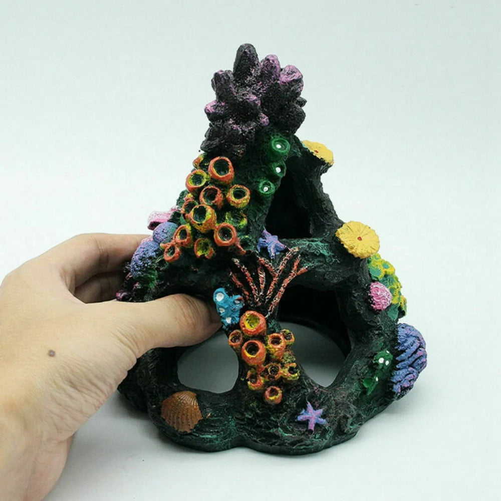 Aquarium Decorations Coral Rock Vivid Resin Fish Tank Mountain Cave Ornament Pet Friendly Supplies