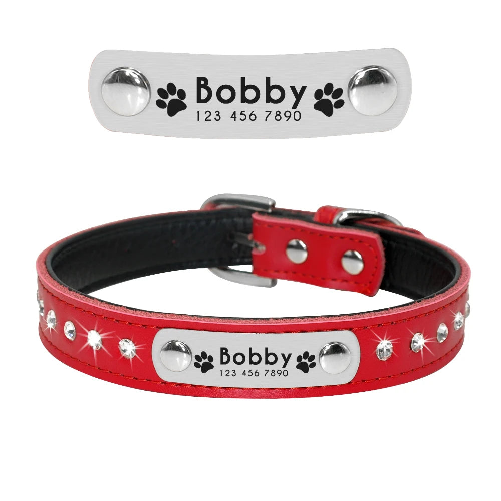 Beautiful Rhinestone Personalised Dog Collar - Pet Friendly Supplies