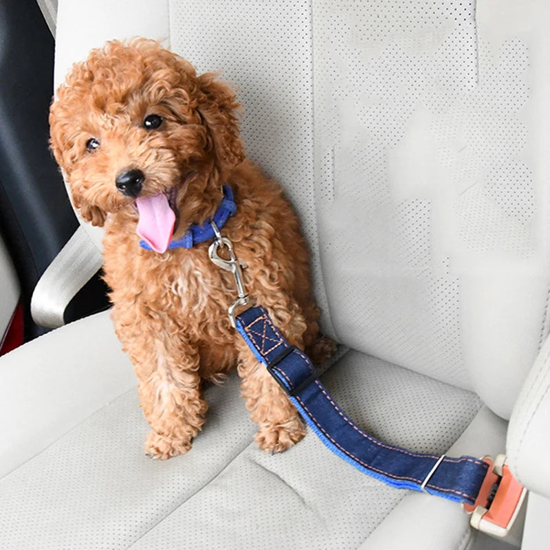 Camouflage Denim Dog Car Safety Seat Belt Restraint Lead Pet Friendly Supplies