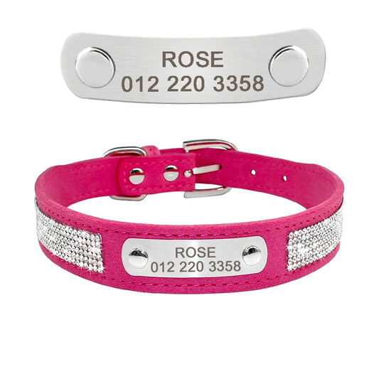 Beautiful Crystal Personalised Dog Collar - Pet Friendly Supplies