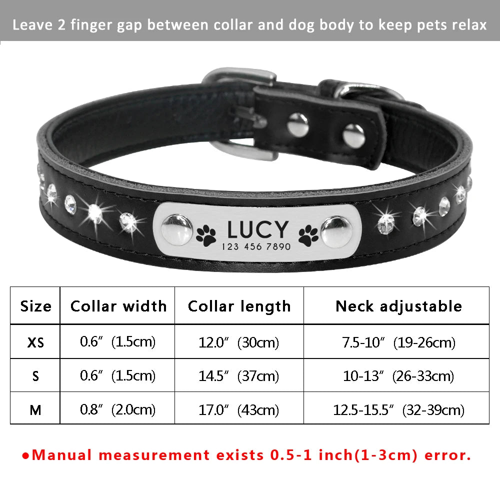 Beautiful Plain Leather Personalised Dog Collar - Pet Friendly Supplies