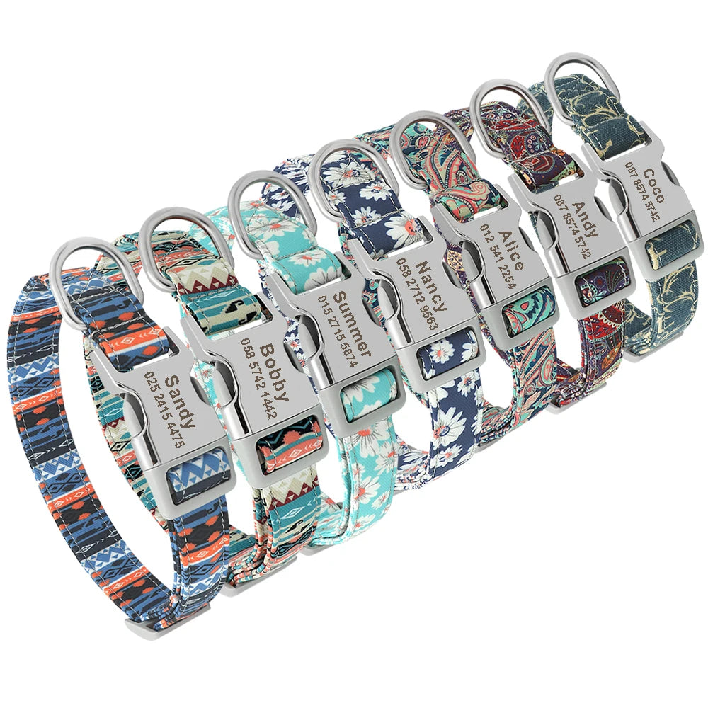 Pretty  Floral Personalised Dog Collar - Pet Friendly Supplies