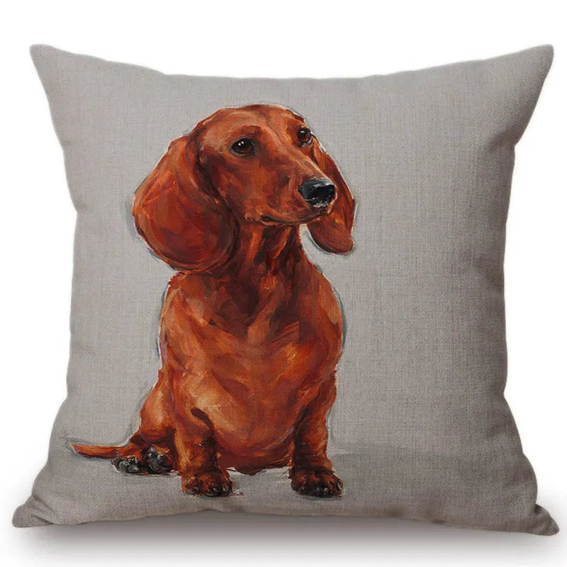 Cotton Linen Dachshund Dog Chair Pillow Pet Friendly Supplies