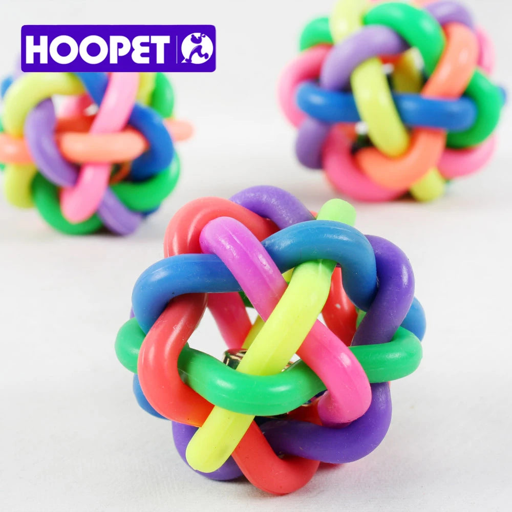 HOOPET Colorful Training Ball With Bells Puppy Toy - Pet Friendly Supplies