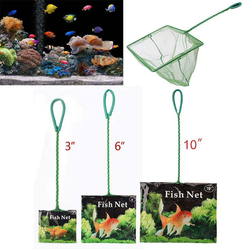 Portable Fish Net Long Handle Square Aquarium Accessories Fish Tank Pet Friendly Supplies