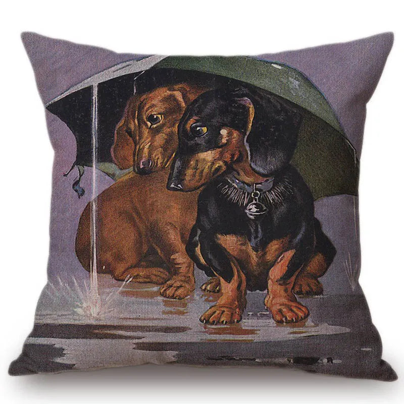 Cotton Linen Dachshund Dog Chair Pillow Pet Friendly Supplies