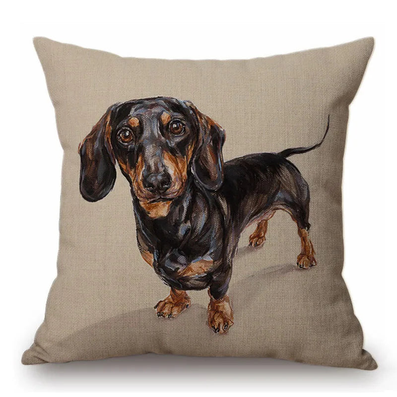 Cotton Linen Dachshund Dog Chair Pillow Pet Friendly Supplies