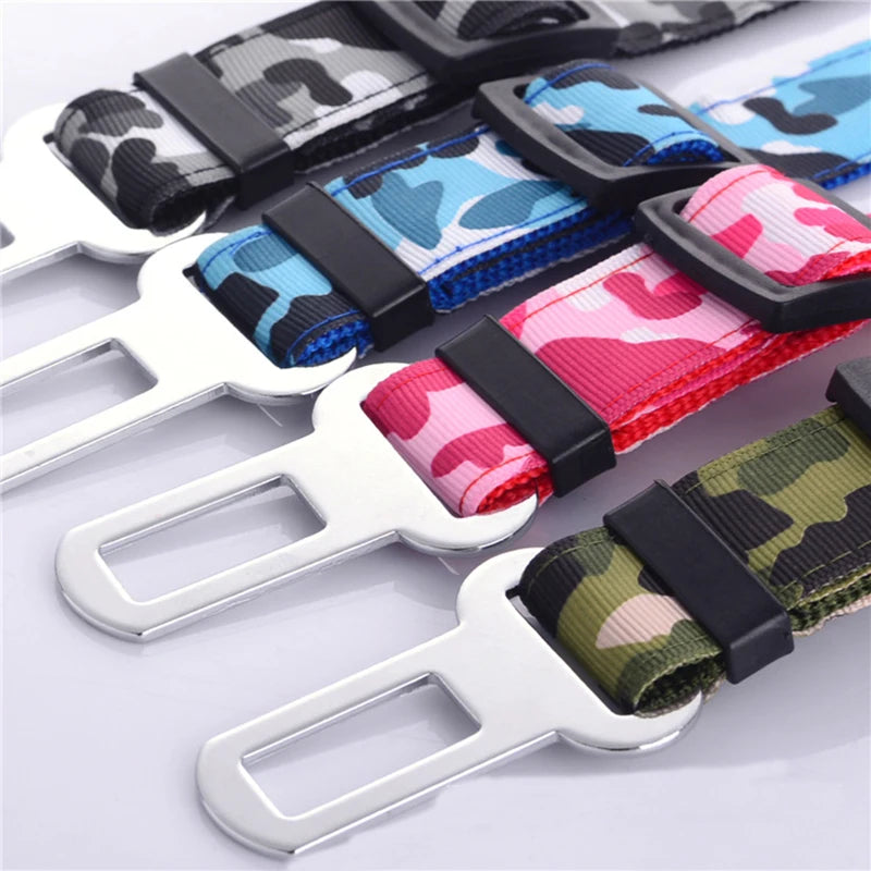 Camouflage Denim Dog Car Safety Seat Belt Restraint Lead Pet Friendly Supplies