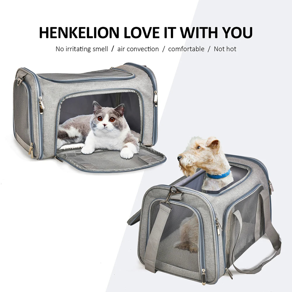 Dog Carrier Bag Soft Side Backpack Pet Friendly Supplies