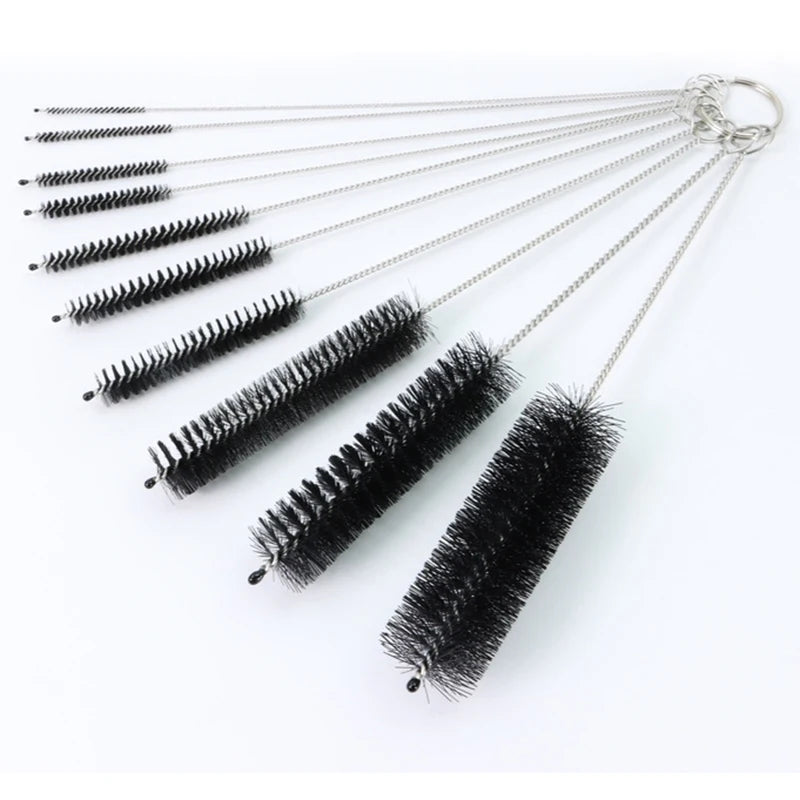 Set Stainless Soft Hair Suction Glass Tube Cleaner Brushes Nylon Bottle Fish Tank Pet Friendly Supplies