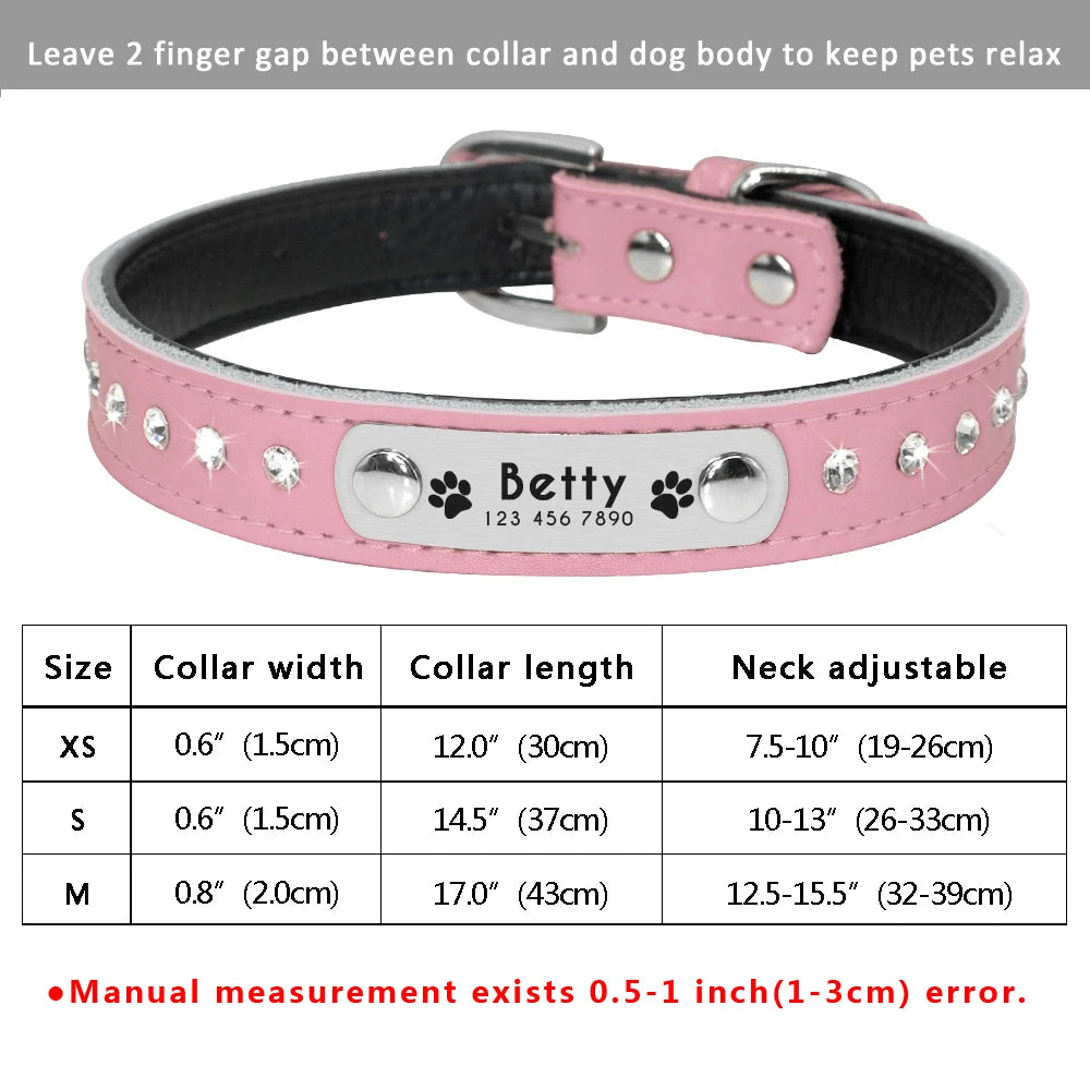 Beautiful Plain Leather Personalised Dog Collar - Pet Friendly Supplies