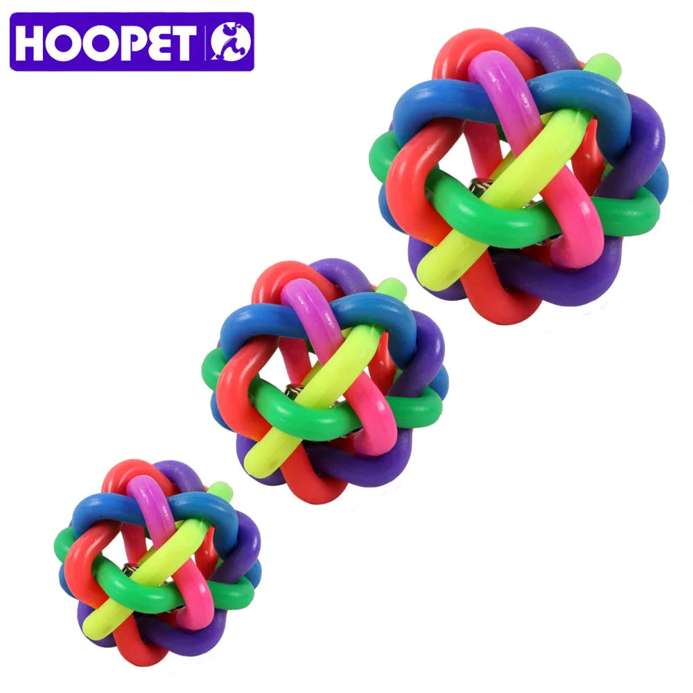 HOOPET Colorful Training Ball With Bells Puppy Toy - Pet Friendly Supplies