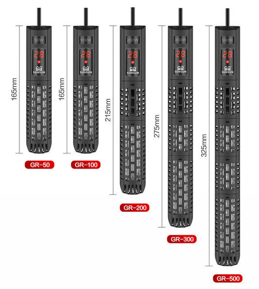 Aquarium Submersible Heater Fish Tank LCD Display Digital Adjustable Water Heating Rod Constant Temperature Control 500W