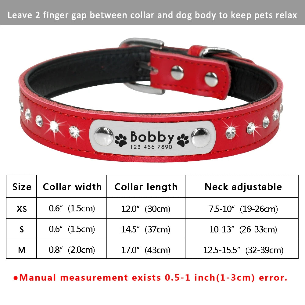 Beautiful Plain Leather Personalised Dog Collar - Pet Friendly Supplies