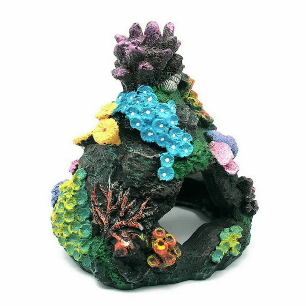 Aquarium Decorations Coral Rock Vivid Resin Fish Tank Mountain Cave Ornament Pet Friendly Supplies