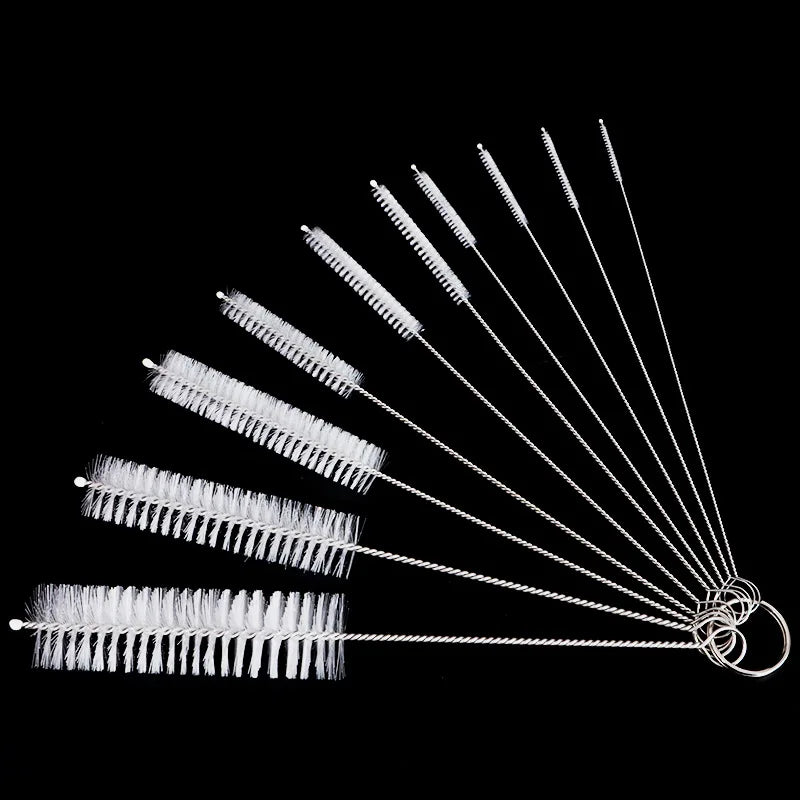 Set Stainless Soft Hair Suction Glass Tube Cleaner Brushes Nylon Bottle Fish Tank Pet Friendly Supplies