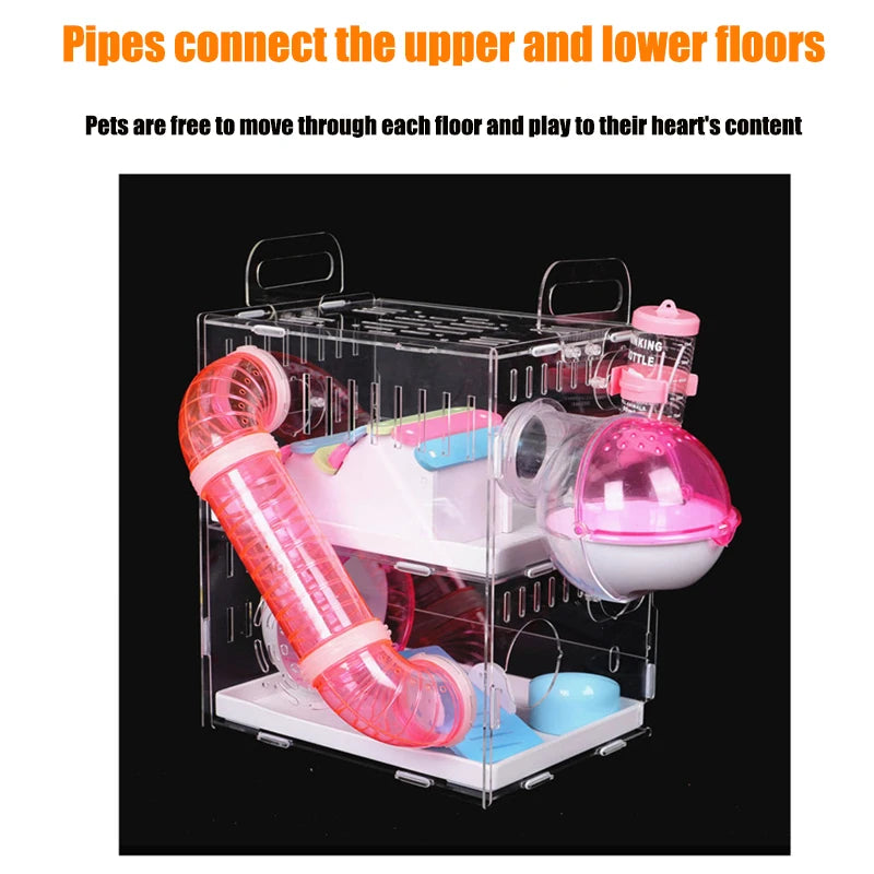 Luxury Transparent Small Animal Habitat Full Kit Pet Friendly Supplies