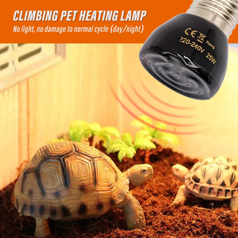 220V Far Infrared Heating Lamp Black Ceramic E27 Pet Warmer Bulb Brooder Chickens Tortoise Lizard Reptile Light - Pet Friendly Supplies