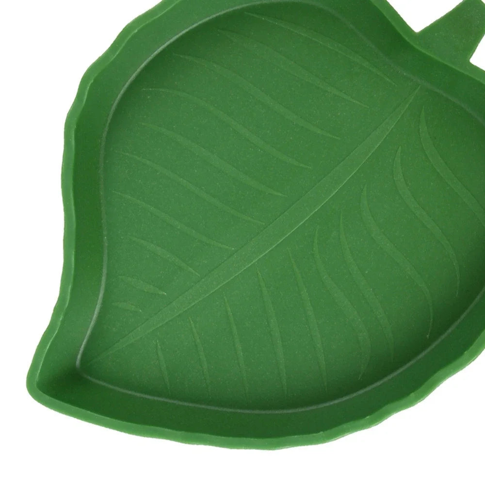 Reptile Dish Food/Water Feeder Leaf Shape Pet Friendly Supplies