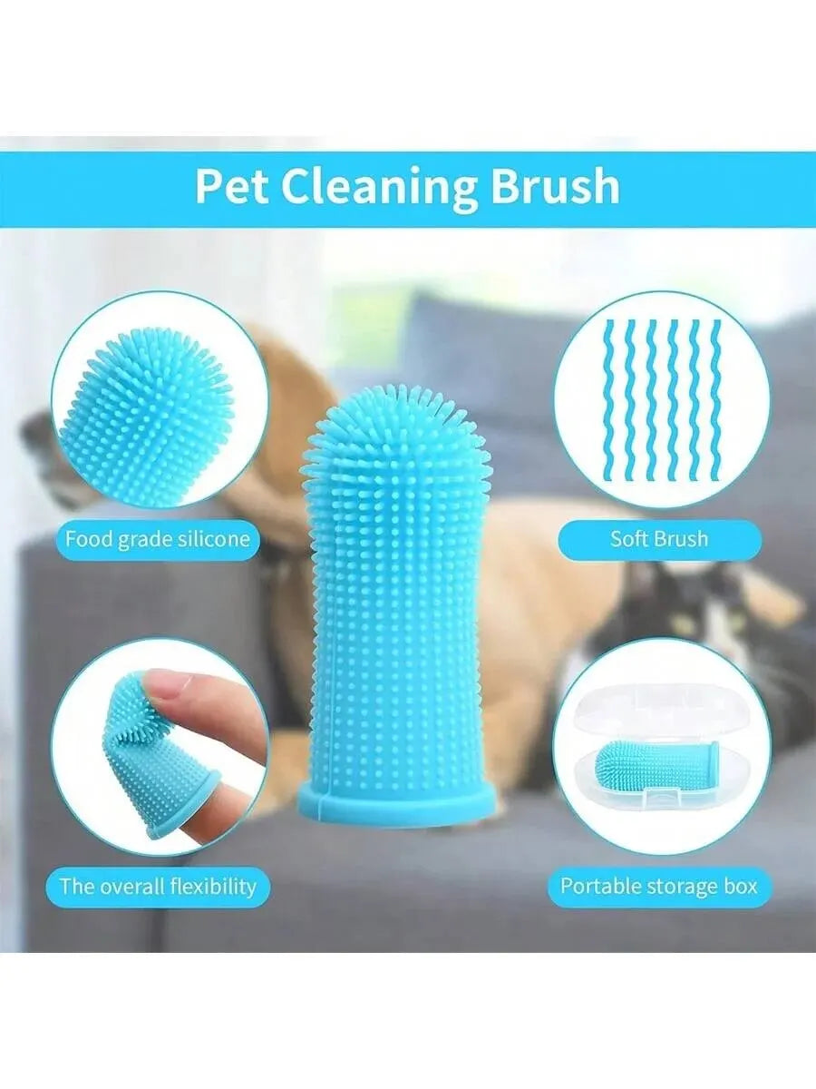 Soft Silicone Finger Toothbrush Cleaner Pet Friendly Supplies