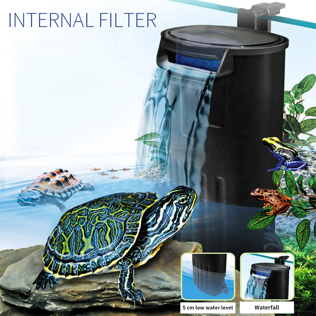 Low Water Level Water Purifier, Small Reptile Filter Aeration Pump, Waterfall, Turtle Tank, Power, 5w Pet Friendly Supplies