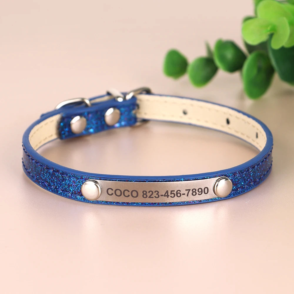 Personalised Leather Puppy Collar for  Dog - Pet Friendly Supplies