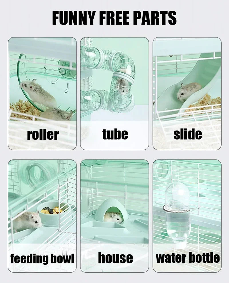 Transparent Villa Double Layer Hamster Cage Small Pet Pet Friendly Supplies