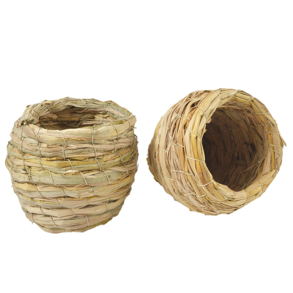 Natural Handmade Straw Bird Nest Pet Friendly Supplies