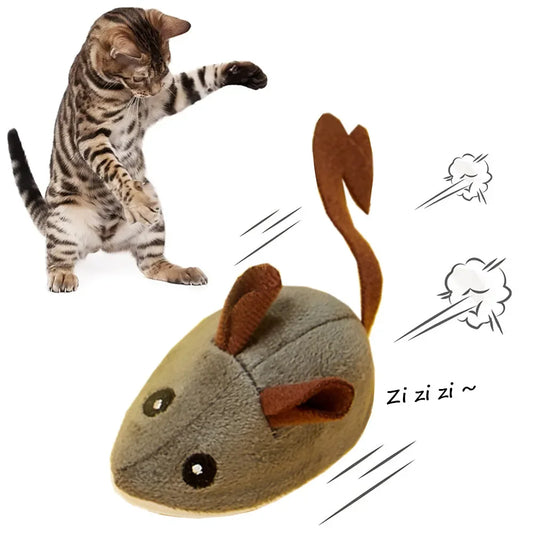 Interactive Running Mouse Cat Teaser Feather Toys