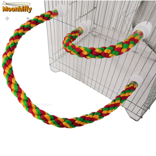 Colorful Bird Rope Braided Bird Cage Toy Pet Accessories 105/80/55/30cm - Pet Friendly Supplies