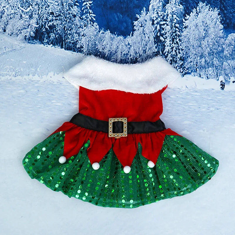 Christmas Dog Party Dress Pet Friendly Supplies