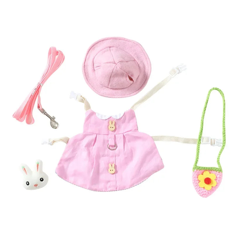 Cute Small Animals Harness Leash And Outfit Set Pet Friendly Supplies