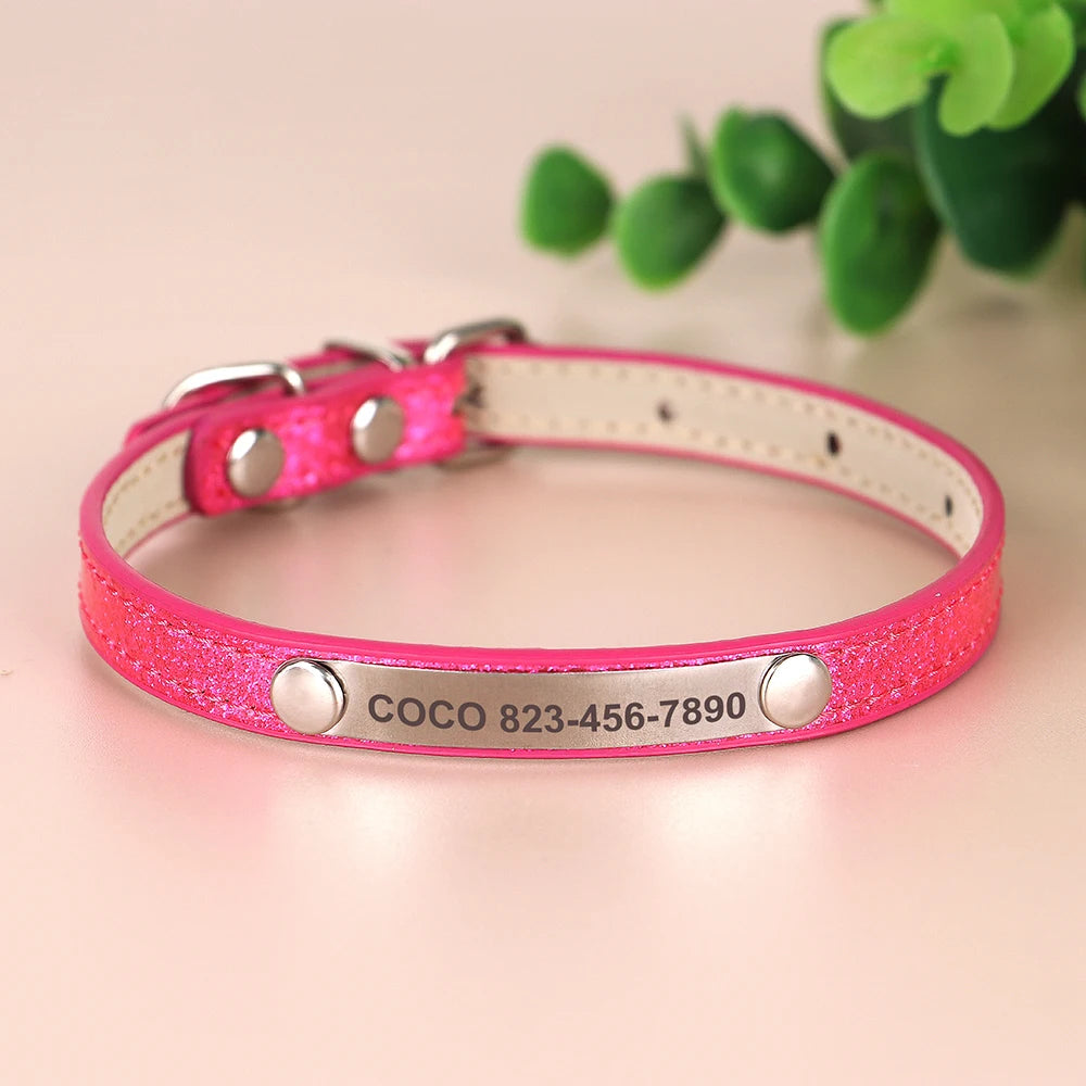 Personalised Leather Puppy Collar for  Dog - Pet Friendly Supplies