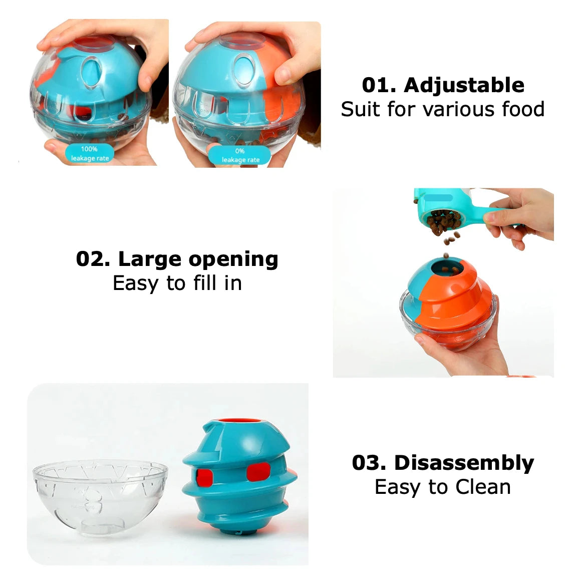 Interactive Training  Food Dispensing Ball Pet Friendly Supplies