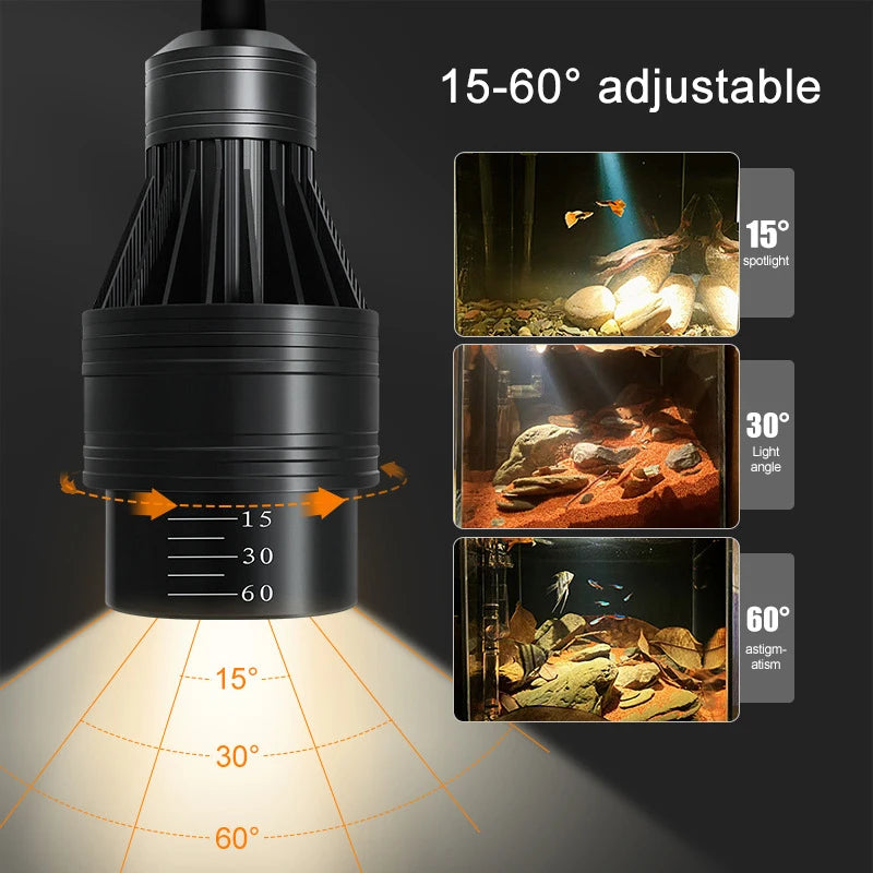 Aquarium Or Reptile Led Light Tank Decoration Adjustable Focus Spotlight  5w 7w 9w 12w 15w - Pet Friendly Supplies