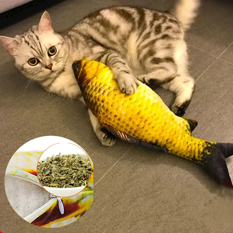 3d Fish Simulation Soft Plush Anti-Bite Catnip Pet Friendly Supplies