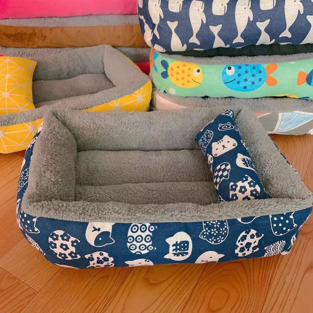 Warm Winter Pattern Cushion Dog Bed Pet Friendly Supplies