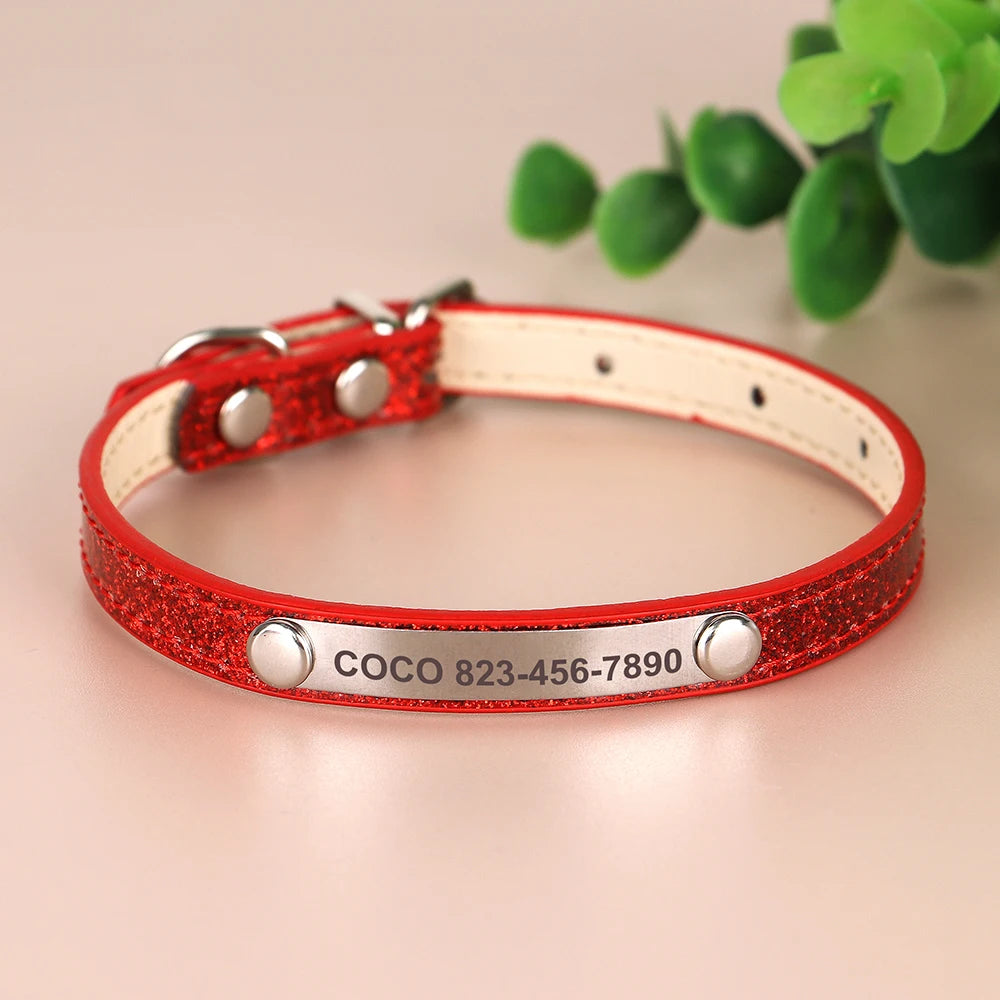 Personalised Leather Puppy Collar for  Dog - Pet Friendly Supplies