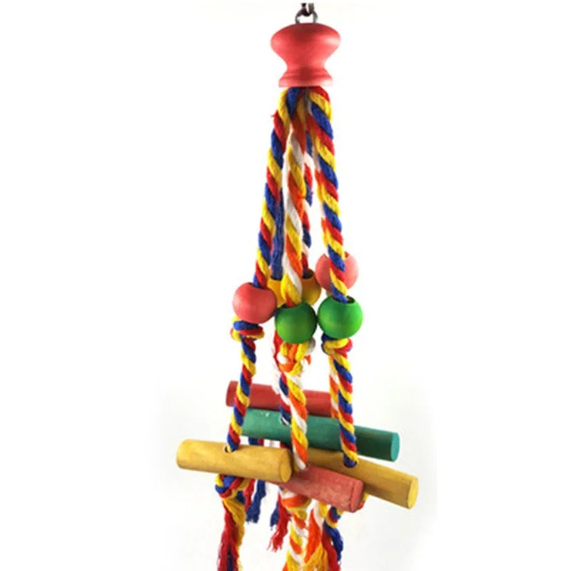 Bird Chew Toy Cotton Rope Wooden Pet Friendly Supplies