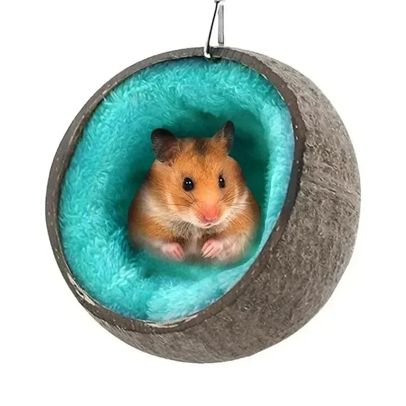 Beautiful Small Animal Coconut Shell Hanging Hammock Pet Friendly Supplies