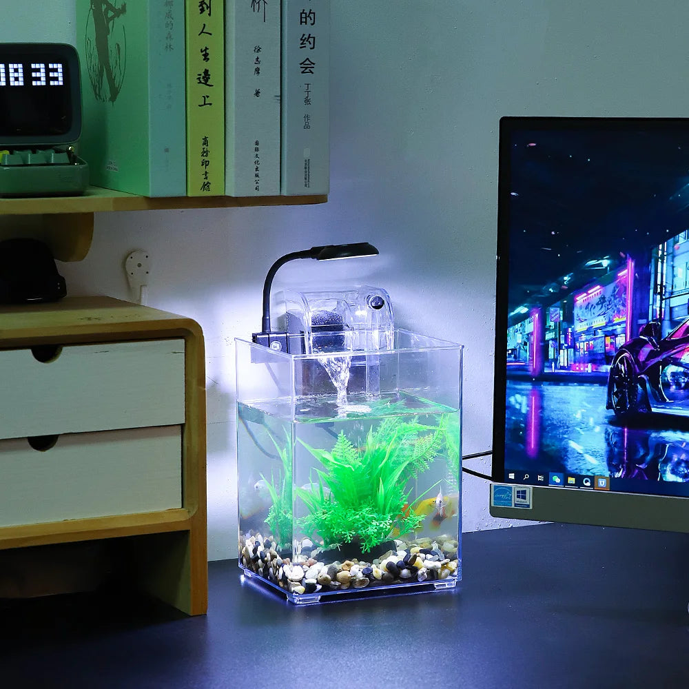 USB Desktop Fish Tank Set-Easy To Install Pet Friendly Supplies