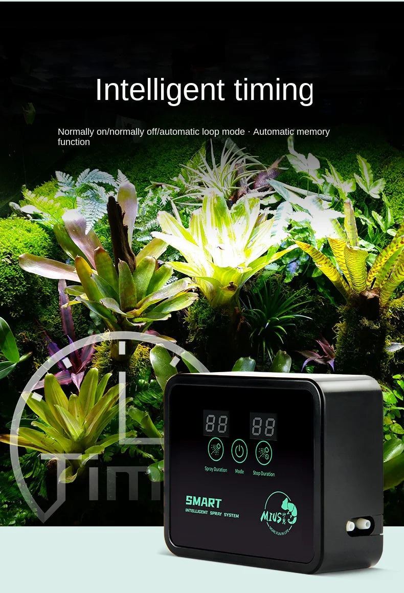 Intelligent Automatic Reptile Fogger Touch Screen Humidifier Timer Mist Rainforest Spray System Set Pet Friendly Supplies