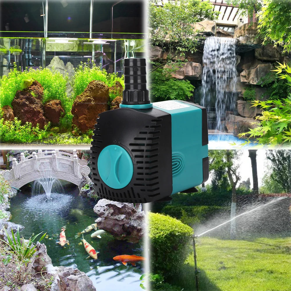 Ultra-Quiet 3-60W Submersible Water Pump Filter Fish Aquarium Water Pump Tank EU US 220V-240V Pet Friendly Supplies